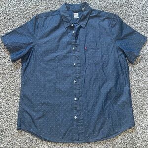 Levi's Men's Blue with White PockaDots Button Down Shirt Size XL